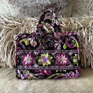 VERA BRADLEY Purple Punch 2009 Hanging Organizer Brown Pink Floral Y2K Travel